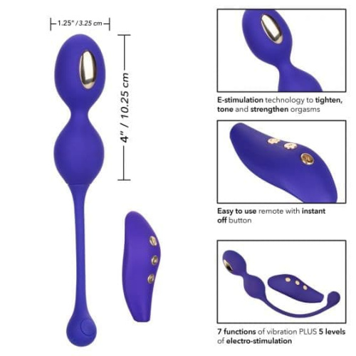 CalExotics E-stim Dual Kegel Exerciser - вагинальные шарики с электростимуляцией, 3,25 см
