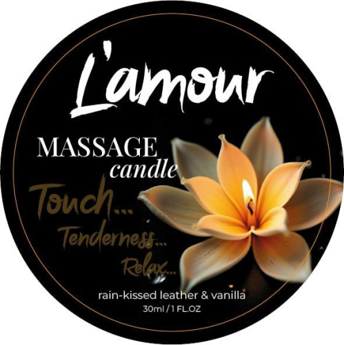 Массажная свеча L'amour Rain-Kissed Leather and Vanilla, 30 мл (ваниль)