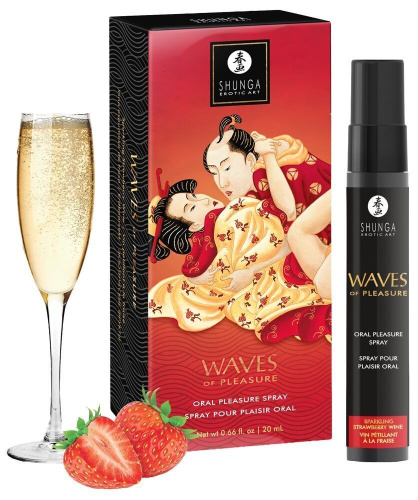 Спрей для усиления слюноотделения Shunga Waves of Pleasure Strawberry Sparkling Wine, 20 мл