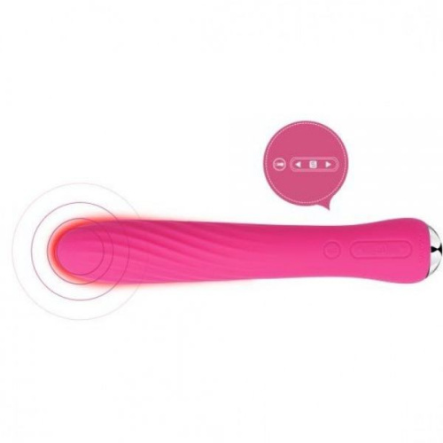 Svakom Anya Heating Vibrator - Ребристый вибромассажер, 19.5х3.3 см (розовый)