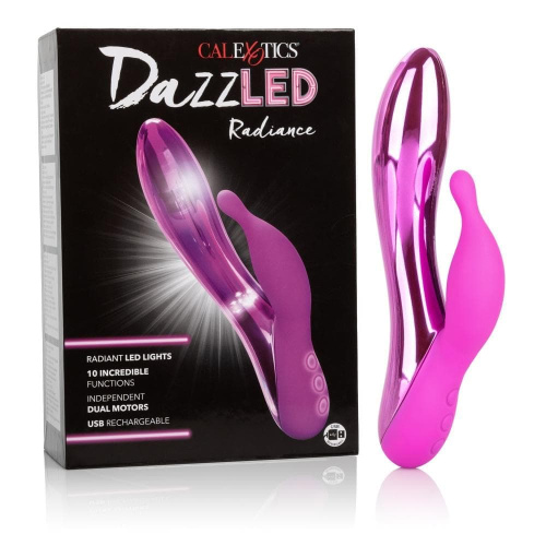 CalExotics DazzLED Brilliance - вибратор кролик с led подсветкой, 12.8х3.3см (розовый)