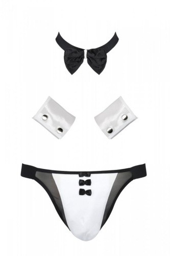 Passion - 036 SET ALFRED black - Сексуальный комплект дворецкого, L/XL