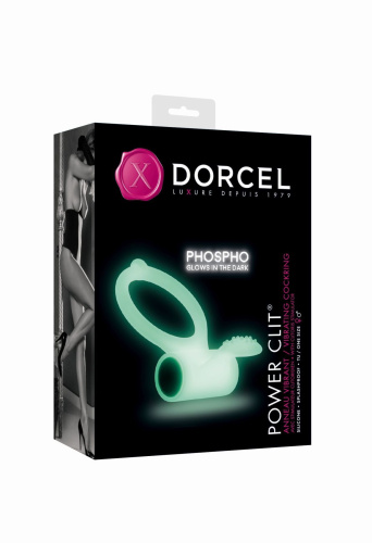 Dorcel Power Clit White Phospho - виброкольцо светящееся в темноте, 7х3.2 см (белый)