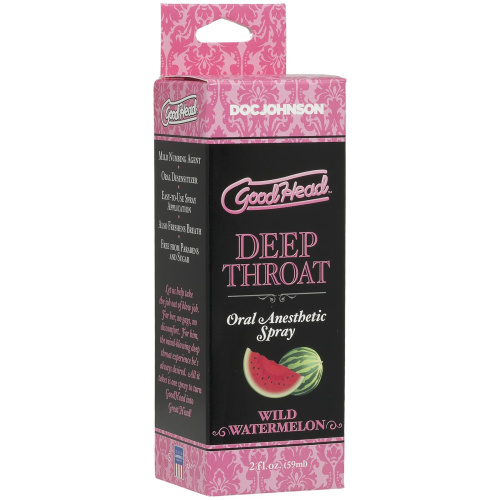 Doc Johnson GoodHead DeepThroat Spray – Watermelon – спрей для глибокого мінету, 59 мл (кавун) - купити в Києві, Україні