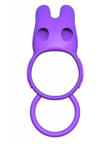 Pipedream Twin Teazer Rabbit Ring - двойное виброкольцо, 10х3.2 см (фиолетовый)