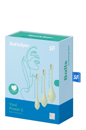 Satisfyer Yoni Power 2 набір йоні намистин, діаметр 2-2,5-3 см (зелений) - купити в Києві, Україні