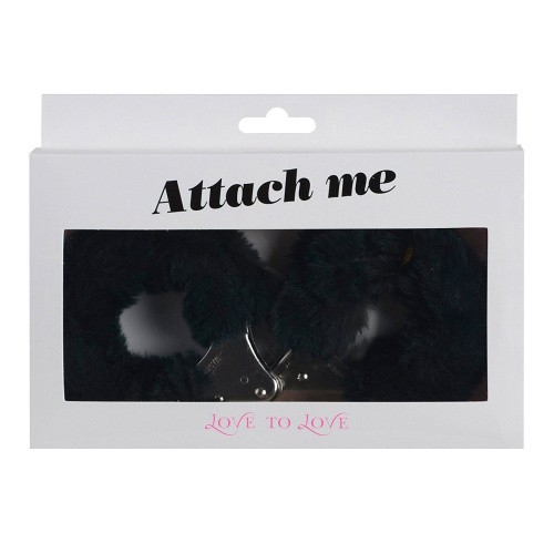 Love To Love ATTACH ME Black - наручники с плюшевой отделкой