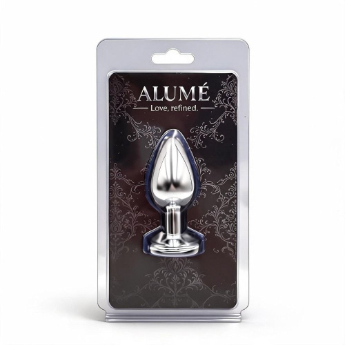 Металлическая анальная пробка с камнем ALUME, S