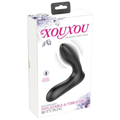 XouXou Inflatable Vibrating Prostate Plug - надувной массажер простаты с вибрацией, 13.5х3.2 см