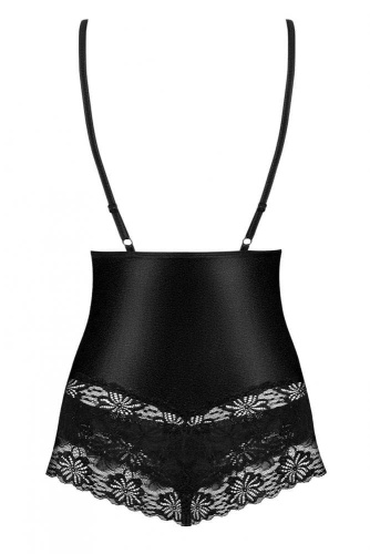 Obsessive 846-BAB-1 babydoll - коротенький бэби долл с кружевом, L/XL (чёрный)