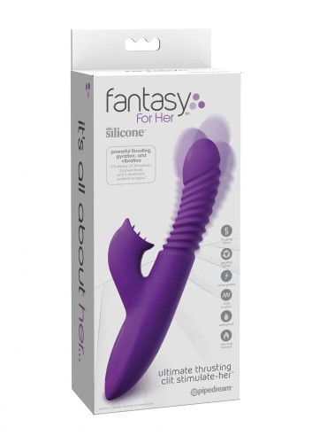 Fantasy For Her Ultimate Thrusting Clit Stimulate-Her - вибратор кролик с подогревом, вращением, толчками и вибрацией, 12.7х3.4 см