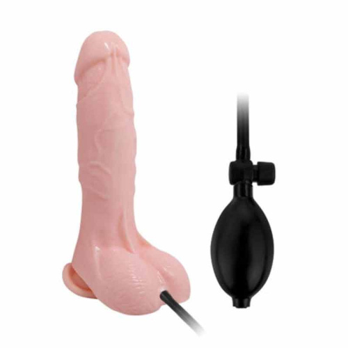 Baile Inflateable Dildo Flesh - Фалос із функцією розширення, 19.3х4.3 см - купити в Києві, Україні