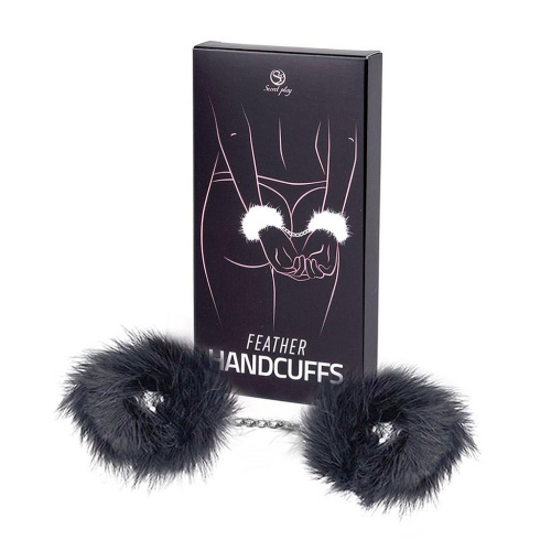 Наручники с перьями Secret Play Black Marabou Handcuffs