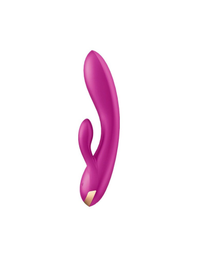Satisfyer Double Flex - Вибратор-кролик с тремя моторчиками, 20.1х4.6 см, (фиолетовый)