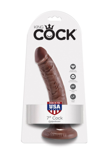 Pipedream King Cock 7 Inch Cock - Фаллоимитатор, 18.5х4 см (коричневый)