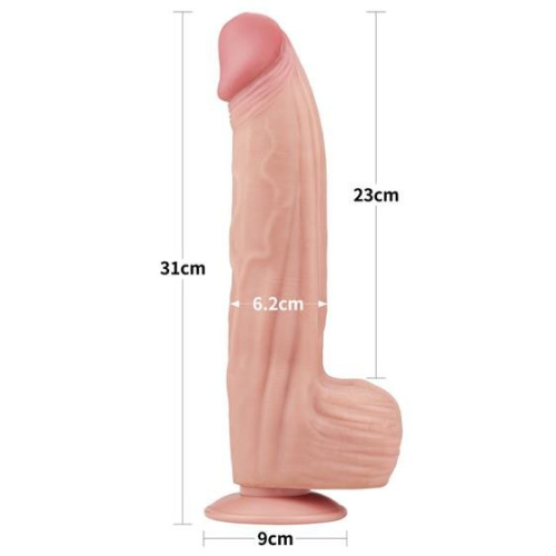 Реалистичный фаллоимитатор Sliding-Skin Dual Layer Dong 12", 31 см
