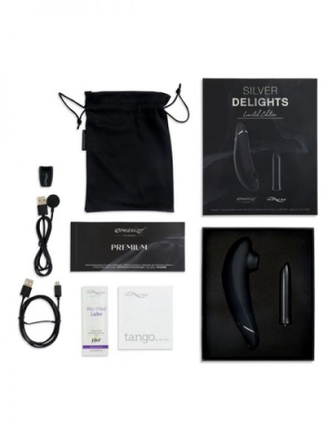Womanizer Premium + We-Vibe Tango Silver Delights + Лубрикант 50 мл - Набор лакшери-игрушек