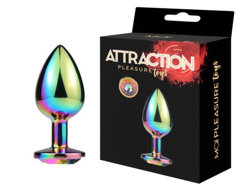 MAI Attraction Toys №74 Rainbow - Металлическая анальная пробка, 9.3х4 см
