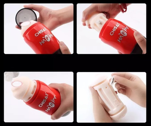 MX Portable Happy Cup Pussy & Mouth - Двухсторонний мастурбатор, 16 см (телесный)