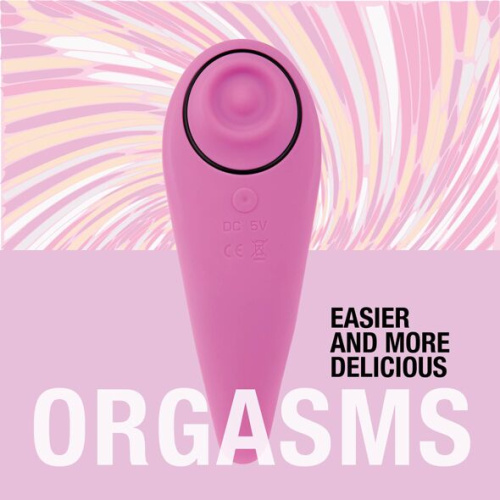 FeelzToys - FemmeGasm Tapping & Tickling Vibrator - Пульсатор для клитора плюс вибратор, 14х5 см., (розовый)
