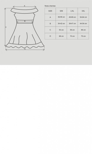 Эротический комплект Obsessive Flores chemise  (Красный, S/M)