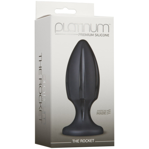 Doc Johnson Platinum Premium Silicone - The Rocket - анальный плаг с каналами для смазки, 12х4.6 см