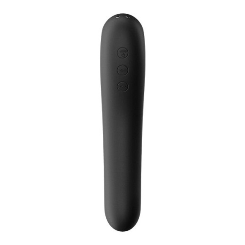 Satisfyer Dual Kiss - Двусторонний стимулятор, 19х6.5 см (чёрный)
