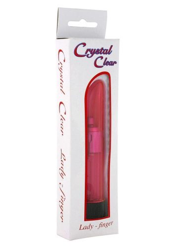 Seven Creations - Crystal Clear, 13х2.5 см - Вибратор пластиковый, (розовый)