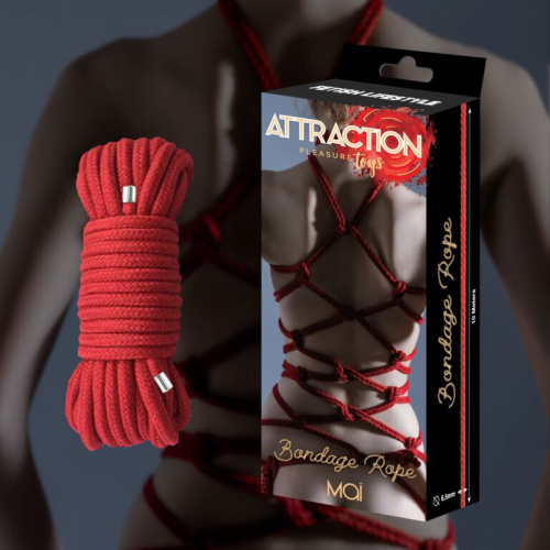 BTB Bondage Rope - Веревка для BDSM, 10 м (красная)