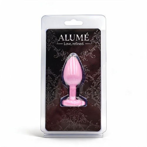 Металлическая анальная пробка с камнем в форме сердца ALUME, S