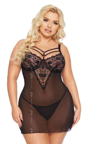 SoftLine Aldona - Пеньюар, XL (черный)