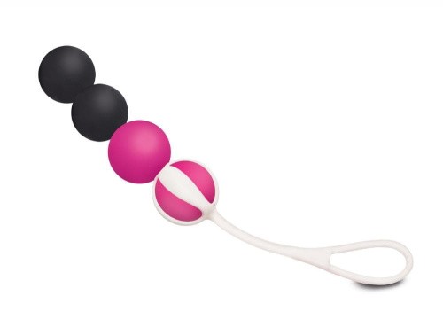 Gvibe Geisha balls Magnetic - Мощный магнитный тренажер Кегеля, 2х27 г, 2х15 г (розовый с черным)