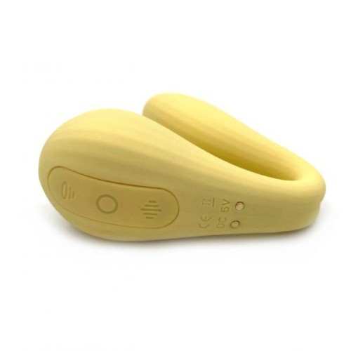 Magic Motion Bobi Yellow - вакуумный вагинально-клиторальный стимулятор с управлением со смартфона, 20х3.3 см (жёлтый)