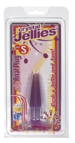 Doc Johnson Crystal Jellies Butt Plug - Анальная пробка малая, 11x2 см (сиреневая)