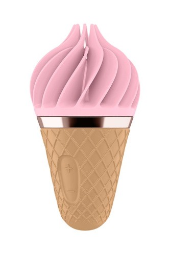 Satisfyer Layons Sweet Treat - стимулятор для клитора с вращающимися лепестками, 10х4 см (розовый с коричневым)