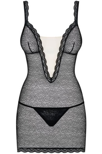 Облегающая эротическая сорочка Obsessive 811-CHE-1 (S/M)