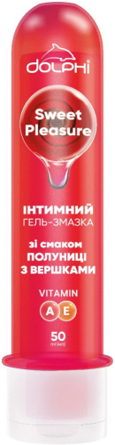 Dolphi Sweet Pleasure - Гель-смазка с ароматом клубники со сливками, 50 мл