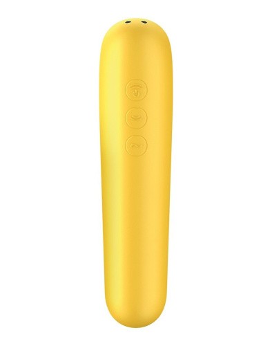 Satisfyer Dual Love 2 в 1 - Смарт вибратор и вакуумный стимулятор клитора, 16х3.8 см (жёлтый)
