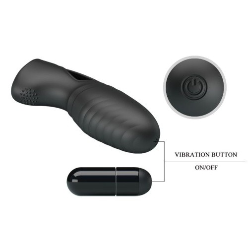 Pretty Love Alan Finger Vibrator Black - Насадка на палець, 10х3 см (чорний) - купити в Києві, Україні