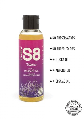 Stimul8 Massage Oil - Массажное масло, 125 мл (оманский лайм и имбирь)