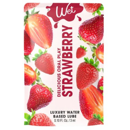 Оральна змазка зі смаком полуниці Wet Strawberry, 3 мл - купити в Києві, Україні