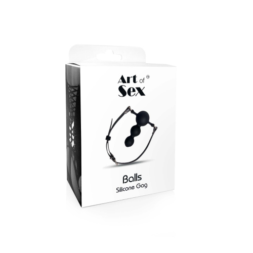 Кляп силиконовый Art of Sex - Balls, натуральная кожа