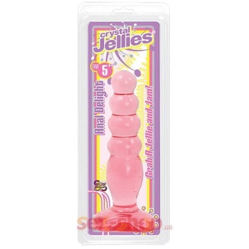 Doc Johnson Jellies Anal Delight - Анальная пробка, 14х3 см (розовый)