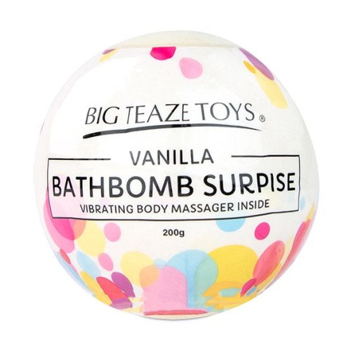 Big Teaze Toys Bath Bomb Surprise with Vibrating Body Massager Vanil - Сюрприз-бомба для ванны с вибропулей