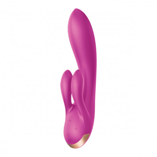 Satisfyer Double Flex - Вибратор-кролик с тремя моторчиками, 20.1х4.6 см, (фиолетовый)
