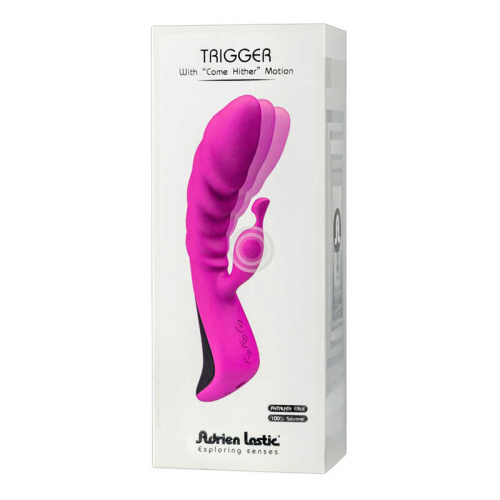 Adrien Lastic Trigger - Вибратор с массирующими движениями ствола, 20.1х4 см (розовый)