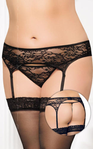 SoftLine Garterbelt - Пояс для чулок, 3XL (черный)