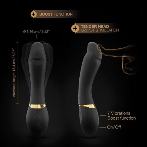 Dorcel Tender Spot вибратор с турборежимом, гибким стволом и мягким кончиком, 20.5х3.86 см