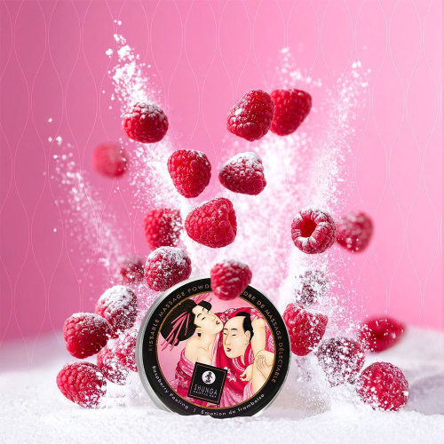Вкусная пудра для оральных ласк Shunga Body Powder Raspberry feeling, 75 г (малина)