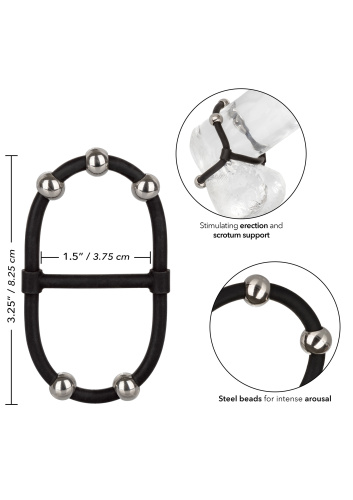 California Exotic Novelties - Beaded Dual Silicone Maximizer - Насадка на член с бусинами, 3.75 см (черный)